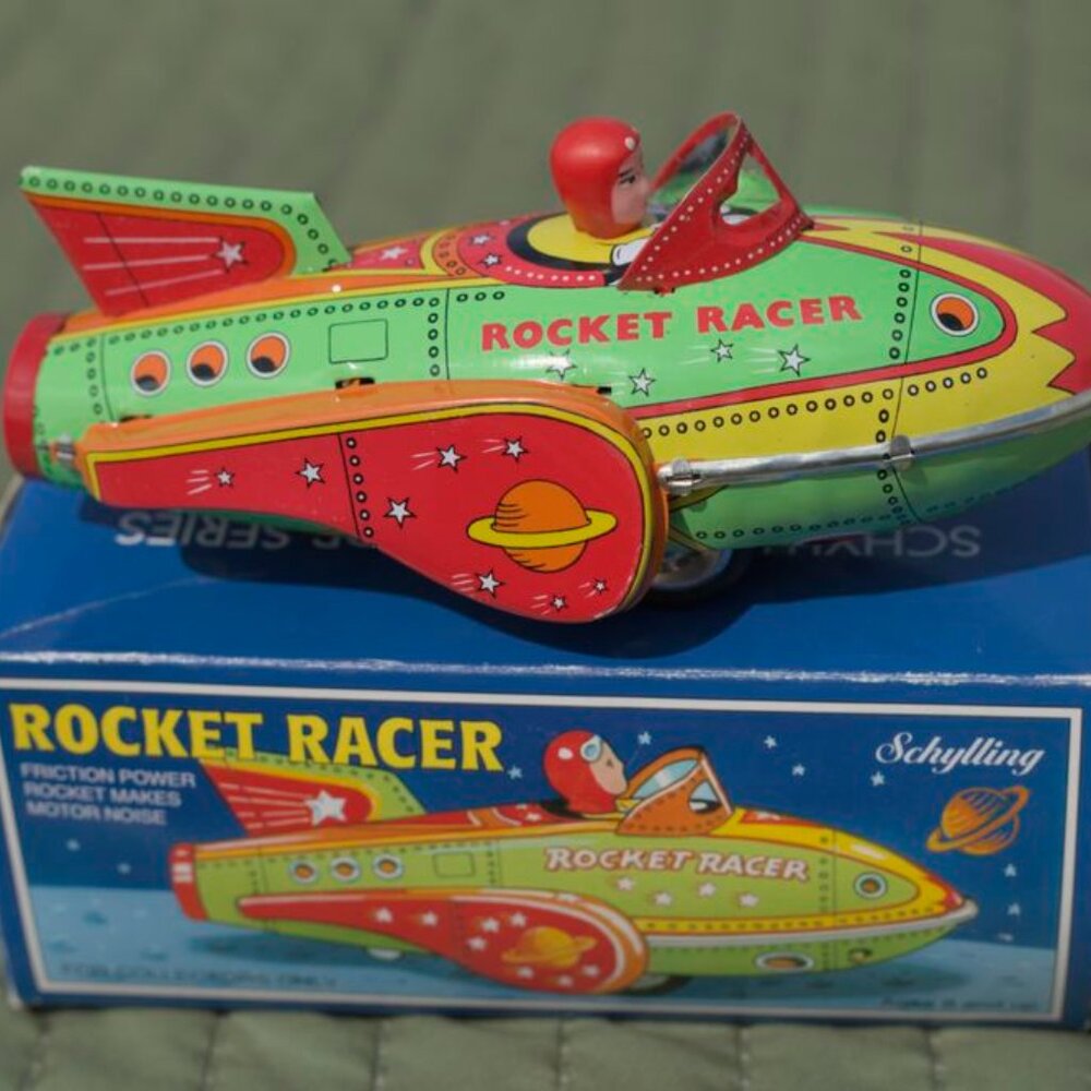 2001 SCHYLLING Rocket Racer | Collector Tin Toy w/ Box | Vintage Friction Power